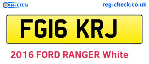 FG16KRJ are the vehicle registration plates.
