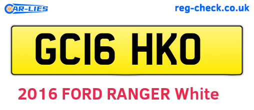 GC16HKO are the vehicle registration plates.