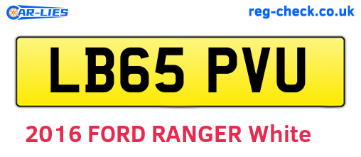 LB65PVU are the vehicle registration plates.