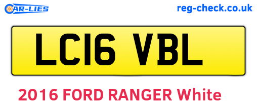 LC16VBL are the vehicle registration plates.