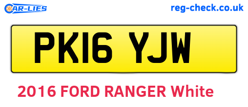 PK16YJW are the vehicle registration plates.