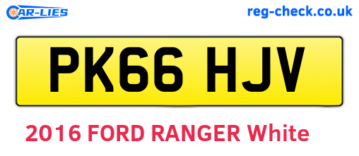 PK66HJV are the vehicle registration plates.