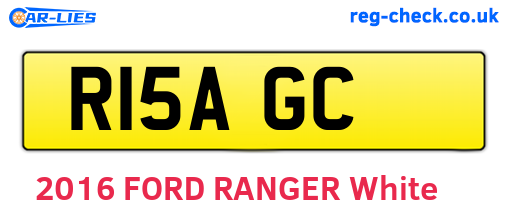 R15AGC are the vehicle registration plates.