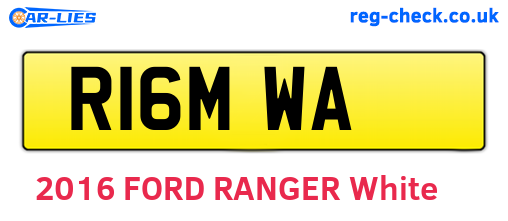 R16MWA are the vehicle registration plates.