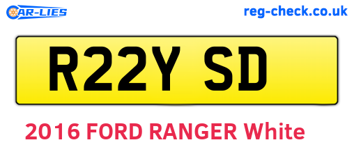 R22YSD are the vehicle registration plates.