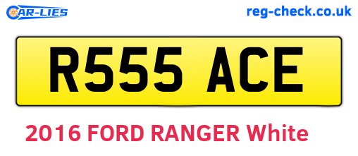R555ACE are the vehicle registration plates.