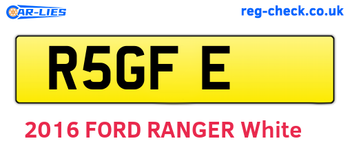 R5GFE are the vehicle registration plates.