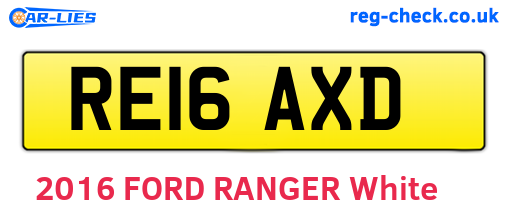 RE16AXD are the vehicle registration plates.