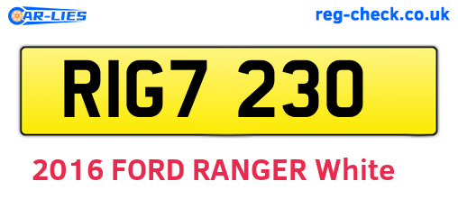 RIG7230 are the vehicle registration plates.