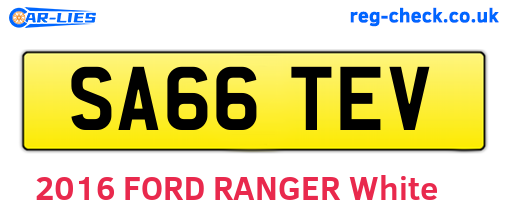 SA66TEV are the vehicle registration plates.