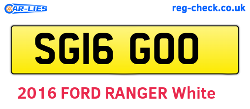SG16GOO are the vehicle registration plates.