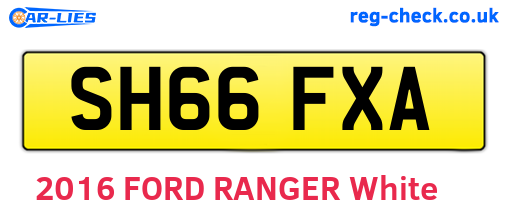 SH66FXA are the vehicle registration plates.