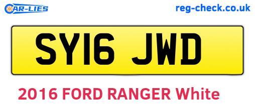 SY16JWD are the vehicle registration plates.