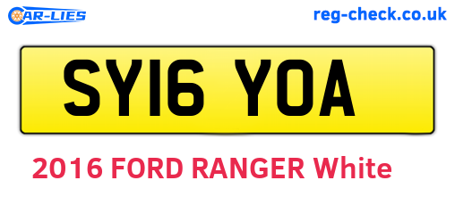 SY16YOA are the vehicle registration plates.