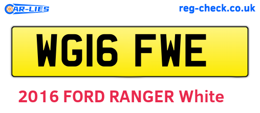 WG16FWE are the vehicle registration plates.