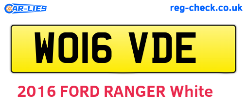 WO16VDE are the vehicle registration plates.
