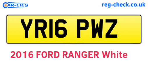 YR16PWZ are the vehicle registration plates.