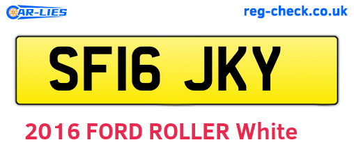 SF16JKY are the vehicle registration plates.