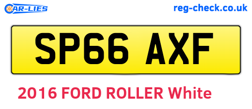SP66AXF are the vehicle registration plates.