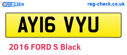 AY16VYU are the vehicle registration plates.