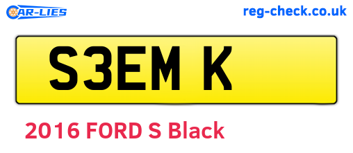 S3EMK are the vehicle registration plates.