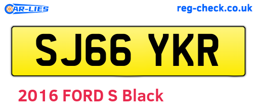SJ66YKR are the vehicle registration plates.