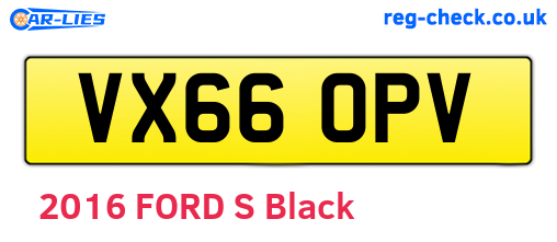 VX66OPV are the vehicle registration plates.