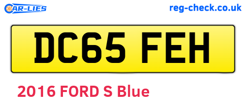 DC65FEH are the vehicle registration plates.