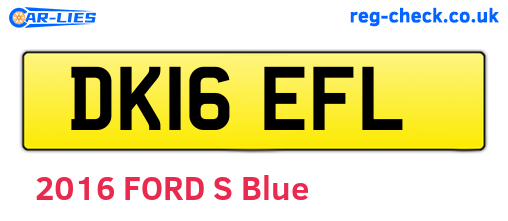 DK16EFL are the vehicle registration plates.
