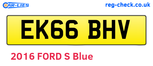 EK66BHV are the vehicle registration plates.