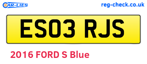 ES03RJS are the vehicle registration plates.