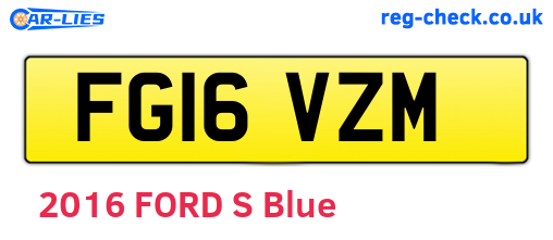 FG16VZM are the vehicle registration plates.