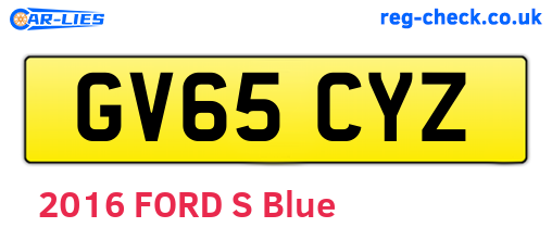 GV65CYZ are the vehicle registration plates.
