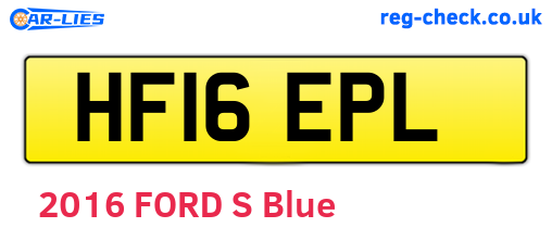 HF16EPL are the vehicle registration plates.