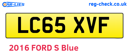 LC65XVF are the vehicle registration plates.
