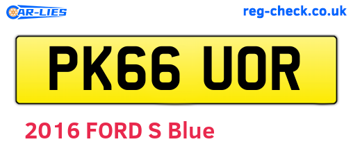 PK66UOR are the vehicle registration plates.