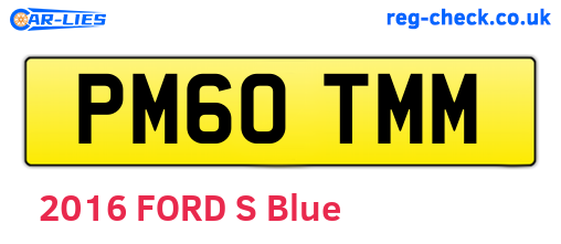 PM60TMM are the vehicle registration plates.