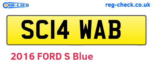 SC14WAB are the vehicle registration plates.