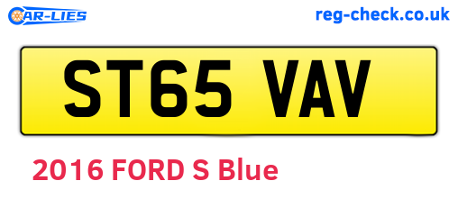 ST65VAV are the vehicle registration plates.