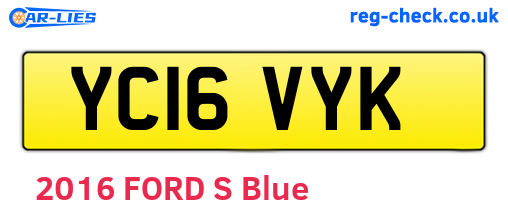YC16VYK are the vehicle registration plates.