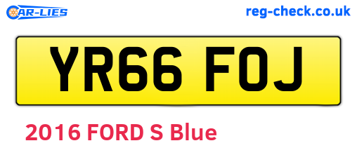 YR66FOJ are the vehicle registration plates.
