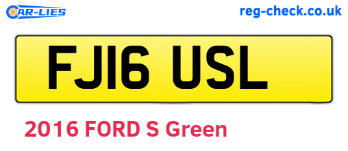 FJ16USL are the vehicle registration plates.