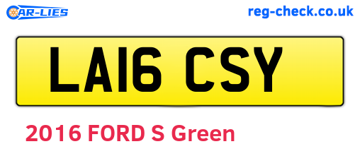 LA16CSY are the vehicle registration plates.