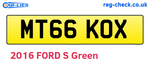 MT66KOX are the vehicle registration plates.