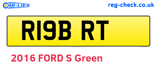 R19BRT are the vehicle registration plates.