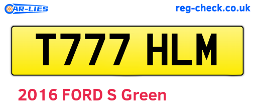 T777HLM are the vehicle registration plates.