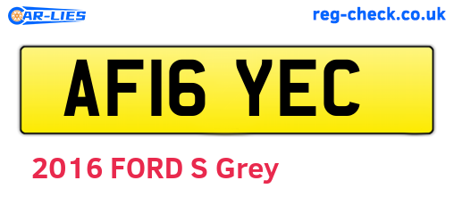 AF16YEC are the vehicle registration plates.