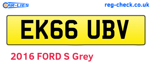 EK66UBV are the vehicle registration plates.