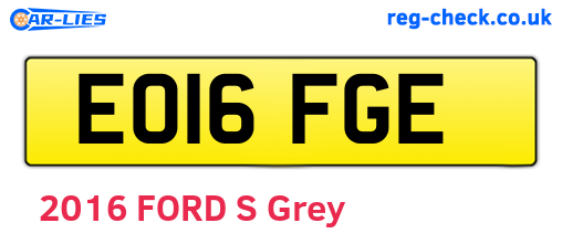 EO16FGE are the vehicle registration plates.