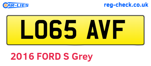 LO65AVF are the vehicle registration plates.